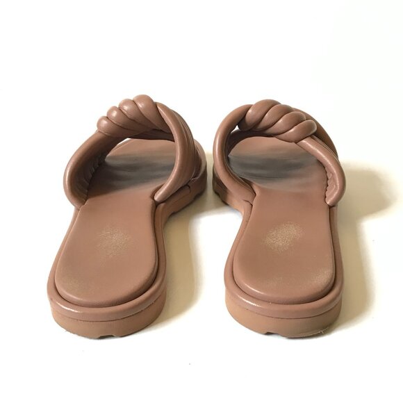 Gianvito Rossi Ottavia Leather Slides Sandals Womens 41.5 11.5 Beige Tan Leather - Picture 8 of 12